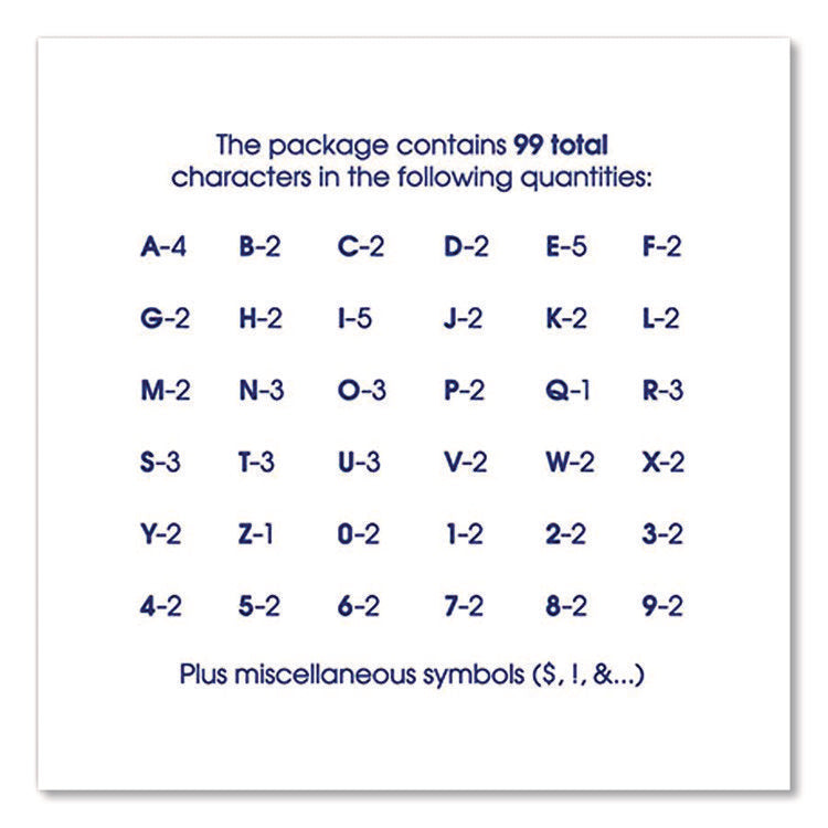 Peel-and-Stick Indoor/Outdoor Letters, Numbers and Symbols, 2" Tall, Black Characters, 133 Pieces