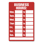 Open/closed Business Hours Sign Kit, 8 X 12, Red
