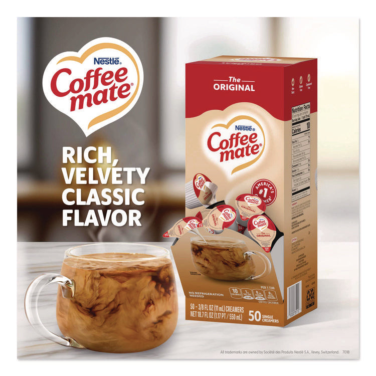 Liquid Coffee Creamer, Original, 0.38 oz Mini Cups, 50/Box, 4 Boxes/Carton