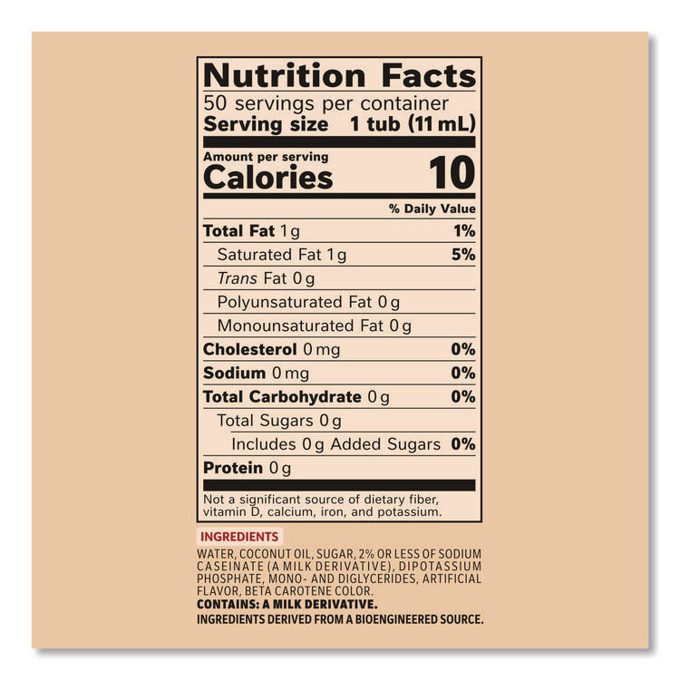 Liquid Coffee Creamer, Original, 0.38 oz Mini Cups, 50/Box, 4 Boxes/Carton