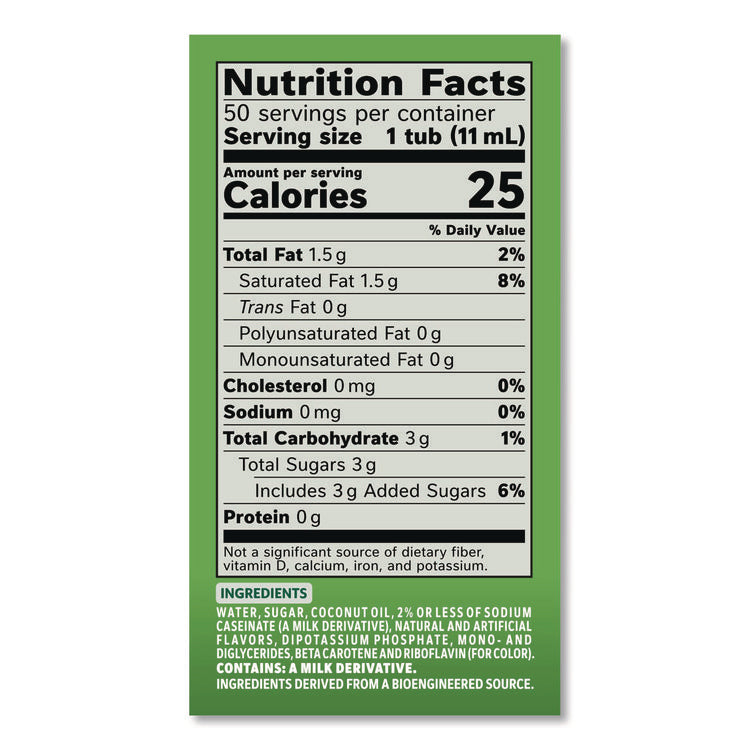 Liquid Coffee Creamer, Irish Cream, 0.38 oz Mini Cups, 50/Box