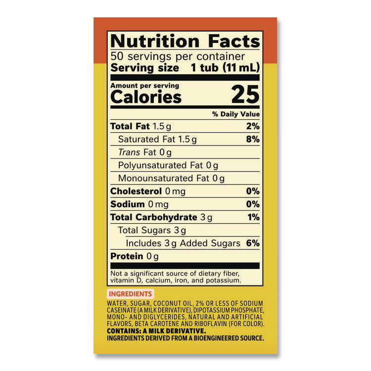 Liquid Coffee Creamer, Hazelnut, 0.38 oz Mini Cups, 50/Box, 4 Boxes/Carton