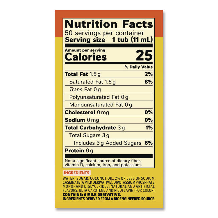 Liquid Coffee Creamer, Hazelnut, 0.38 Oz Mini Cups, 50/box