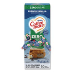 Liquid Coffee Creamer, Zero Sugar French Vanilla, 0.38 oz Mini Cups, 50/Box