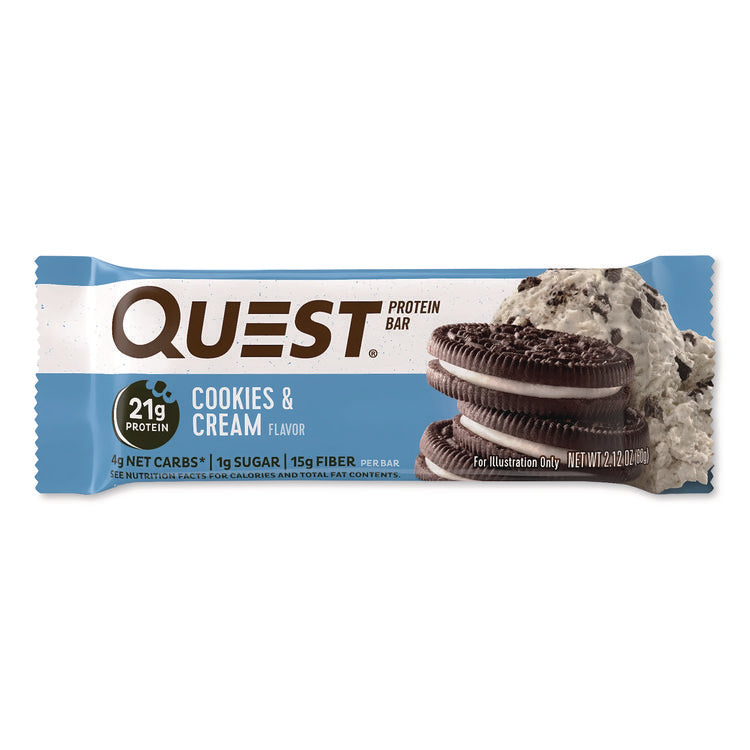 Protein Bars, Cookies And Cream, 2.12 Oz Bar, 12 Bars/box