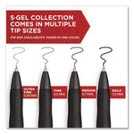 S-Gel High-Performance Gel Pen, Retractable, Extra-Fine 0.38 mm, Black Ink, Black Barrel, 4/Pack