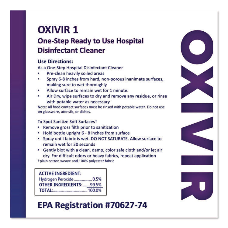 Oxivir TB Disinfectant Wipes, 6 x 6.9, Characteristic Scent, White, 160/Canister, 4 Canisters/Carton