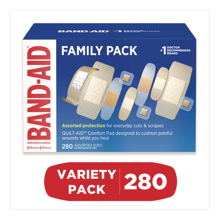 Sheer and Clear Adhesive Bandages, Assorted Sizes, 280/Box