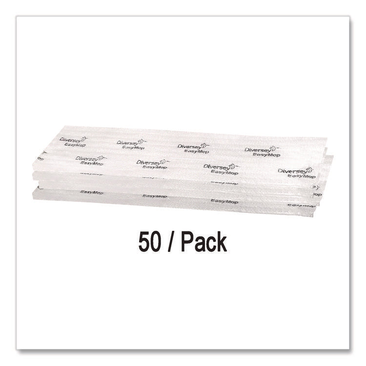 EasyMop Microfiber Dust Mop Pads, 16 x 5.3, White, 50/Pack