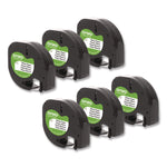 LetraTag Paper Label Tape Cassettes, 0.5" x 13 ft, White, 6/Box