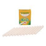 Nontoxic Anti-Dust Chalk, 3" x 0.31" Diameter, White, 12 Sticks/Box