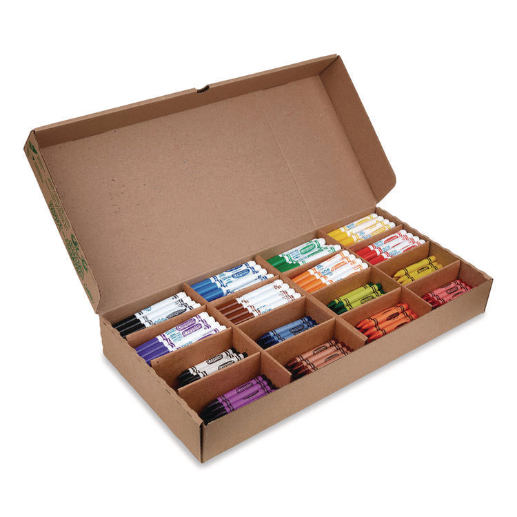 Crayon And Ultra-Clean Washable Marker Classpack, 8 Colors, 128 Each Crayons/markers, 256/box
