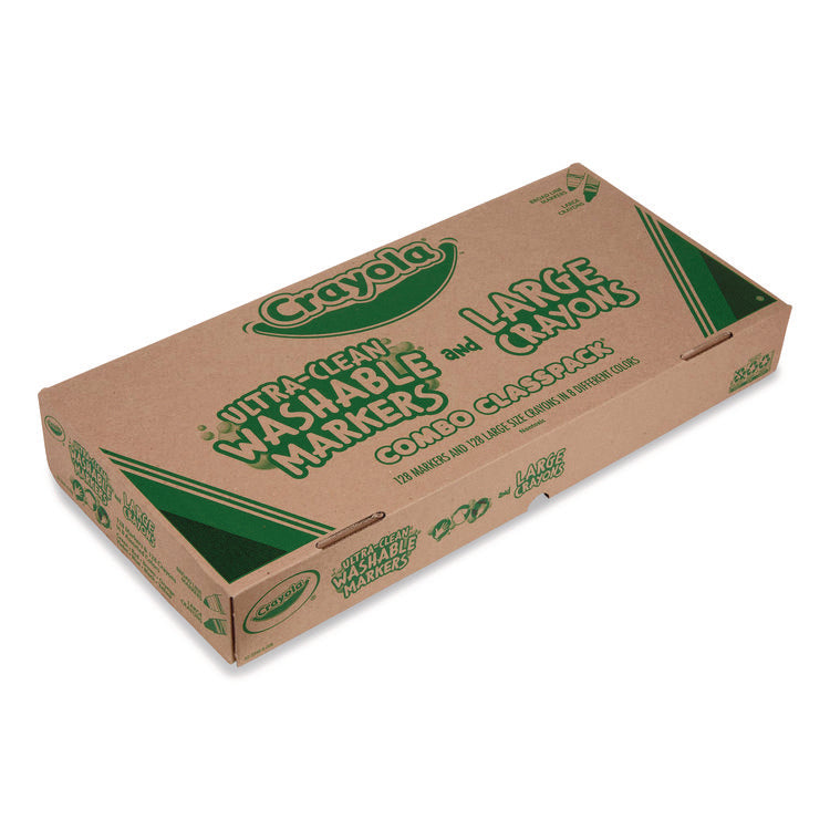 Crayon And Ultra-Clean Washable Marker Classpack, 8 Colors, 128 Each Crayons/markers, 256/box