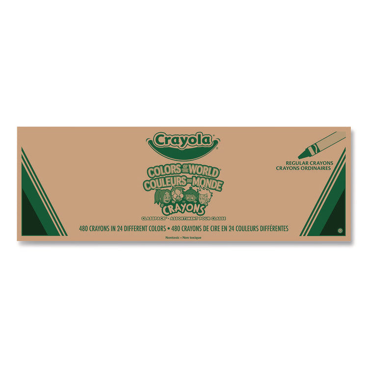 Colors of the World Crayons Classpack, Assorted Colors, 480/Pack