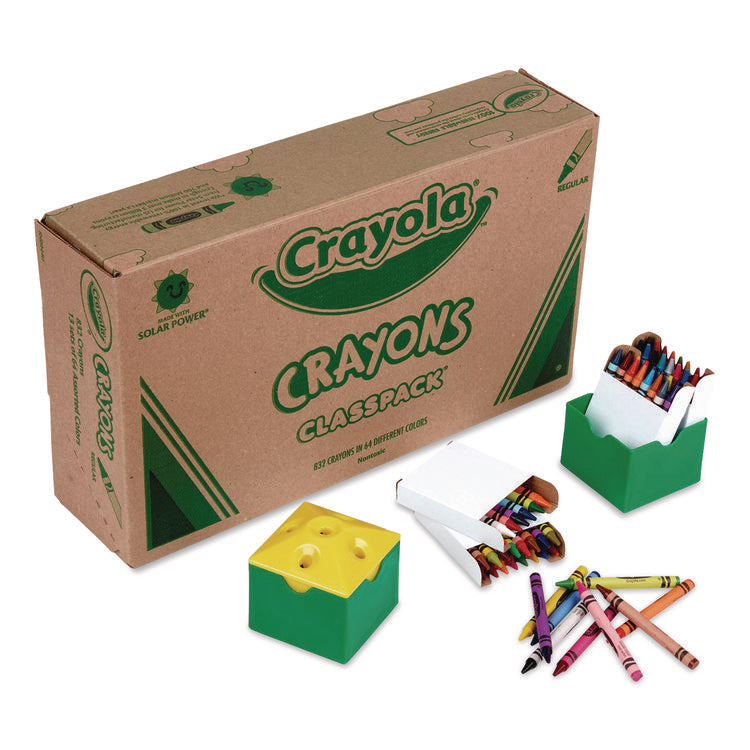Classpack Regular Crayons, Assorted, 13 Caddies, 832/box