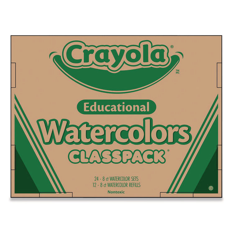 Watercolors, 8 Assorted Colors, Palette Tray, 36/carton