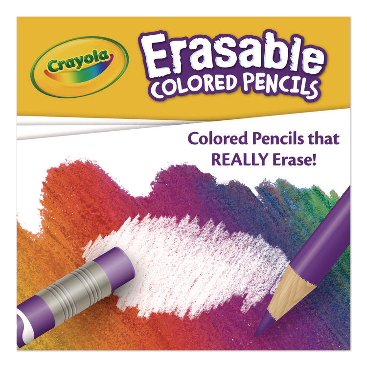 Erasable Color Pencil Set, 3.3 mm, 2B, Assorted Lead and Barrel Colors, 24/Pack