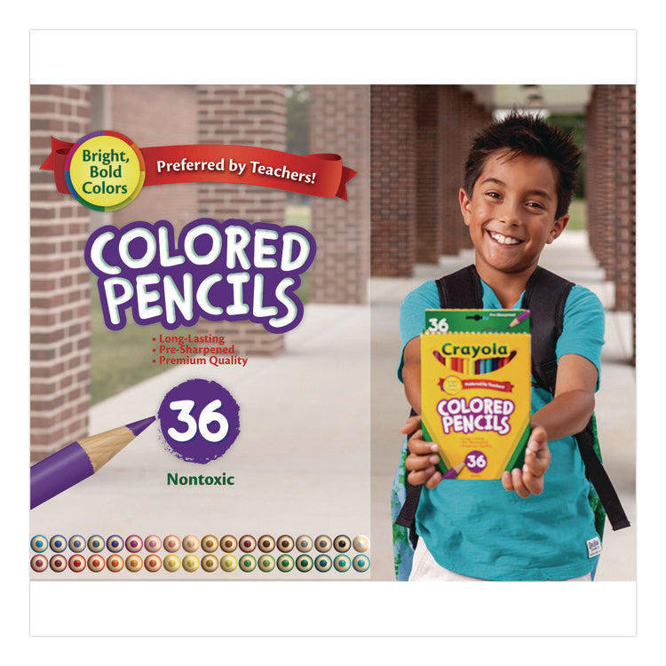 Short-Length Colored Pencil Set, 3.3 mm, 2B, Assorted Lead and Barrel Colors, 36/Pack