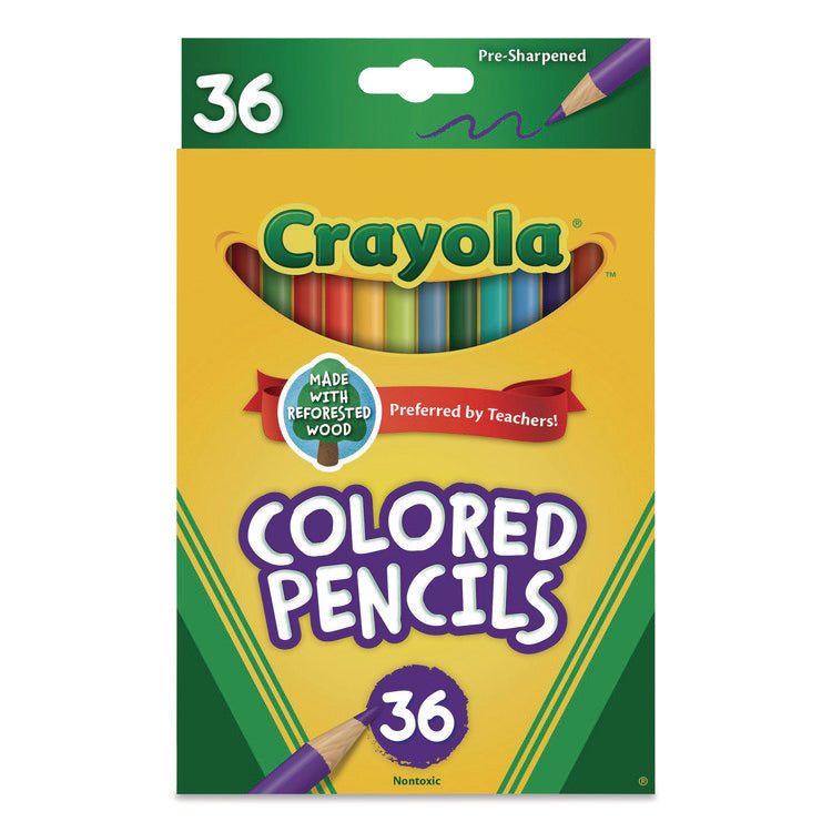 Short-Length Colored Pencil Set, 3.3 mm, 2B, Assorted Lead and Barrel Colors, 36/Pack