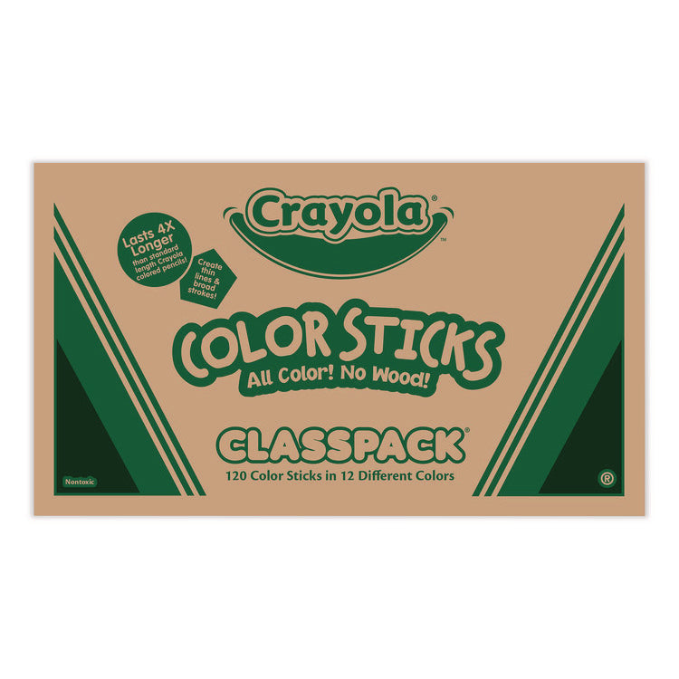 Color Sticks Classpack Set, 9.7 mm, Assorted Lead and Barrel Colors, 120/Pack
