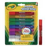 Washable Glitter Glue, 0.35 Oz, Assorted Colors, 9/pack