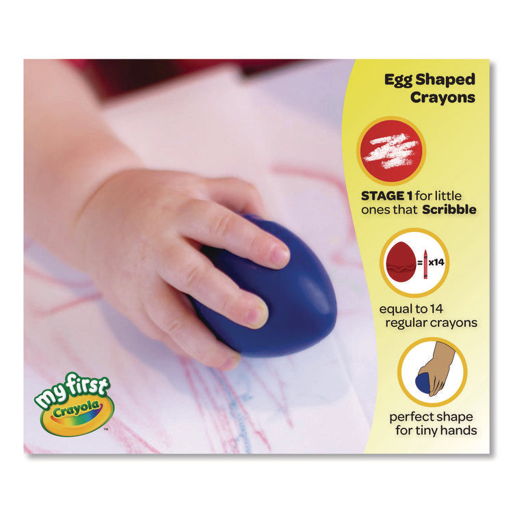 My First Washable Palm Grasp Crayons, Assorted Colors, 6/Pack