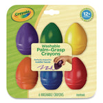 My First Washable Palm Grasp Crayons, Assorted Colors, 6/Pack