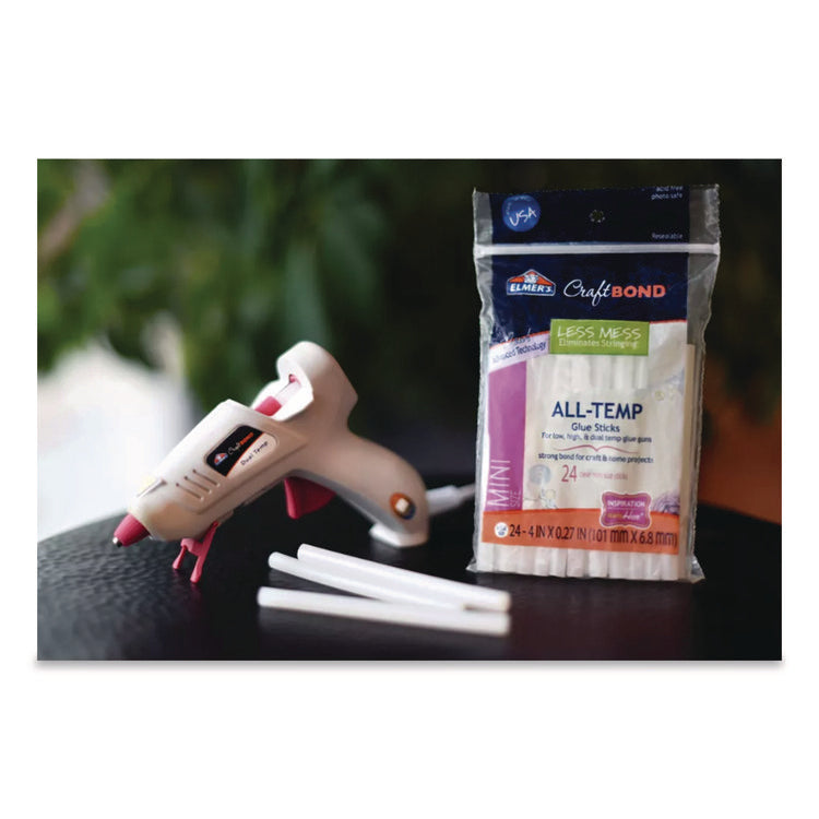 CraftBond Less Mess All-Temp Glue Sticks, 0.27" x 4", Dries Clear, 24/Pack