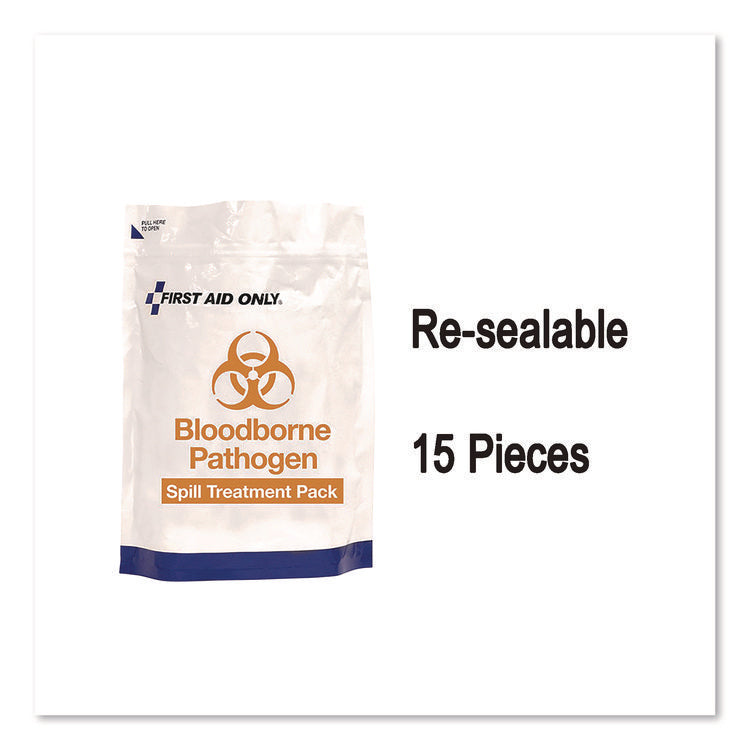 15-Piece Blood-Borne Pathogen Treatment Pack, 15 Pieces, Resealable Plastic Bag