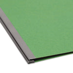 Six-Section Pressboard Top Tab Classification Folders, Six SafeSHIELD Fasteners, 2 Dividers, Letter Size, Green, 10/Box