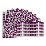 Yearly End Tab File Folder Labels, 23, 0.5 x 1, Purple, 25/Sheet, 10 Sheets/Pack