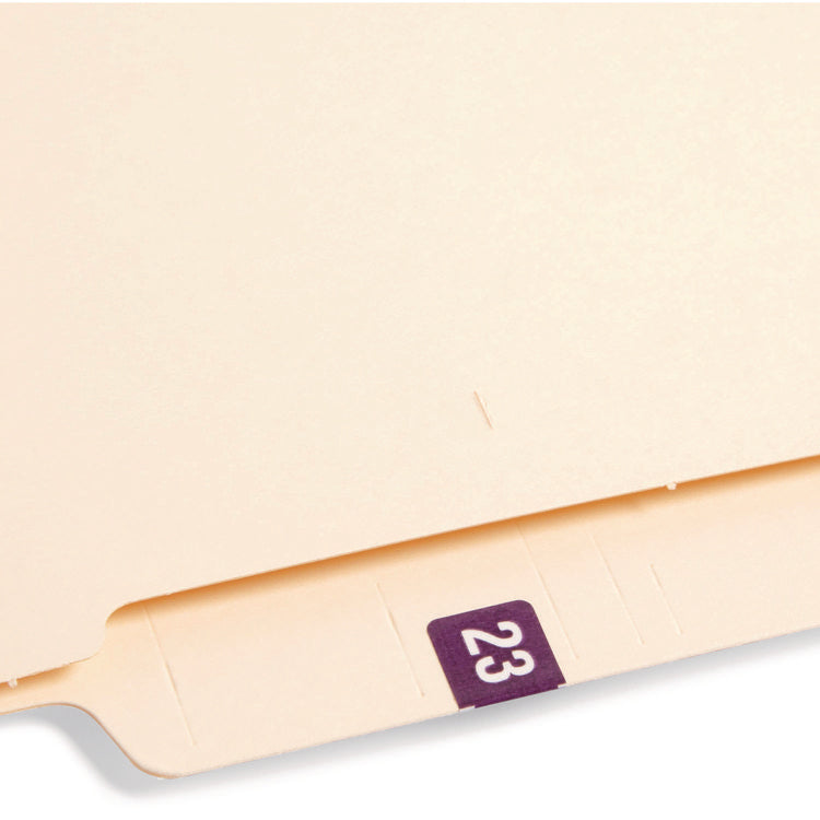 Yearly End Tab File Folder Labels, 23, 0.5 x 1, Purple, 25/Sheet, 10 Sheets/Pack
