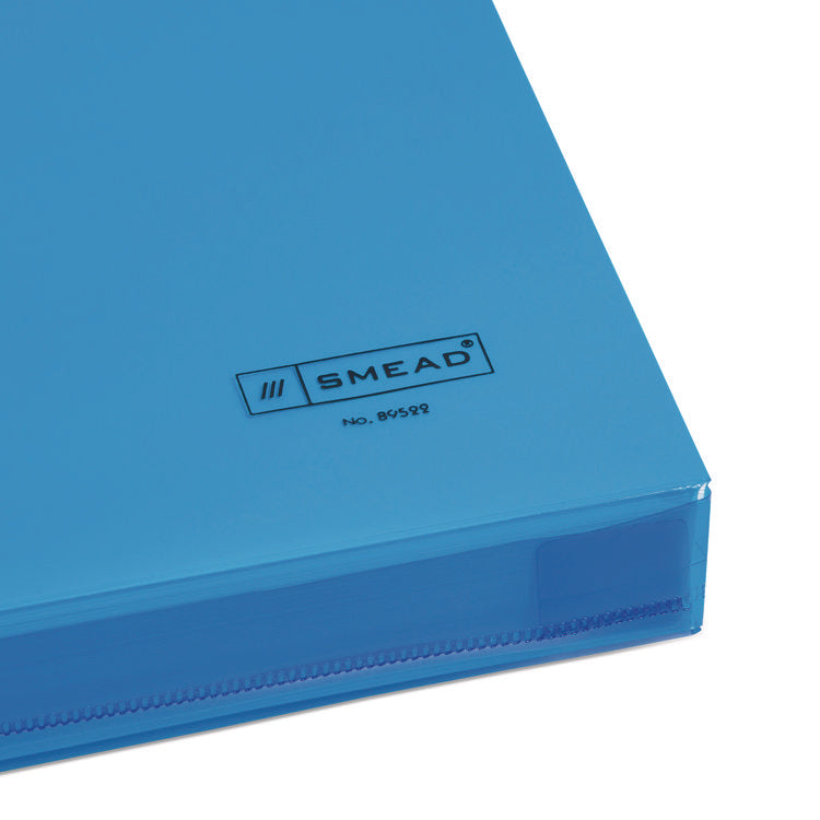 Poly String and Button Interoffice Envelopes, Open-Side (Horizontal), 9.75 x 11.63, Transparent Blue, 5/Pack