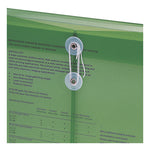 Poly String and Button Interoffice Envelopes, Open-End (Vertical), 9.75 x 11.63, Transparent Green, 5/Pack