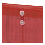 Poly String and Button Interoffice Envelopes, Open-End (Vertical), 9.75 x 11.63, Transparent Red, 5/Pack