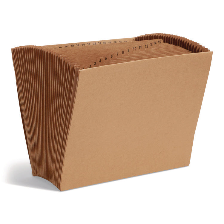 Indexed Expanding Kraft Files, 31 Sections, Elastic Cord Closure, 1/15-Cut Tabs, Letter Size, Kraft