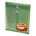 Poly String and Button Interoffice Envelopes, Open-End (Vertical), 9.75 x 11.63, Transparent Green, 5/Pack