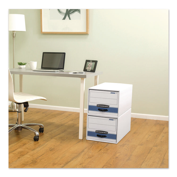 STOR/DRAWER Basic Space-Savings Storage Drawers, Letter Files, 14" x 25.5" x 11.5", White/Blue