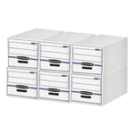 Stor/drawer Basic Space-Savings Storage Drawers, Letter Files, 14" X 25.5" X 11.5", White/blue, 6/carton