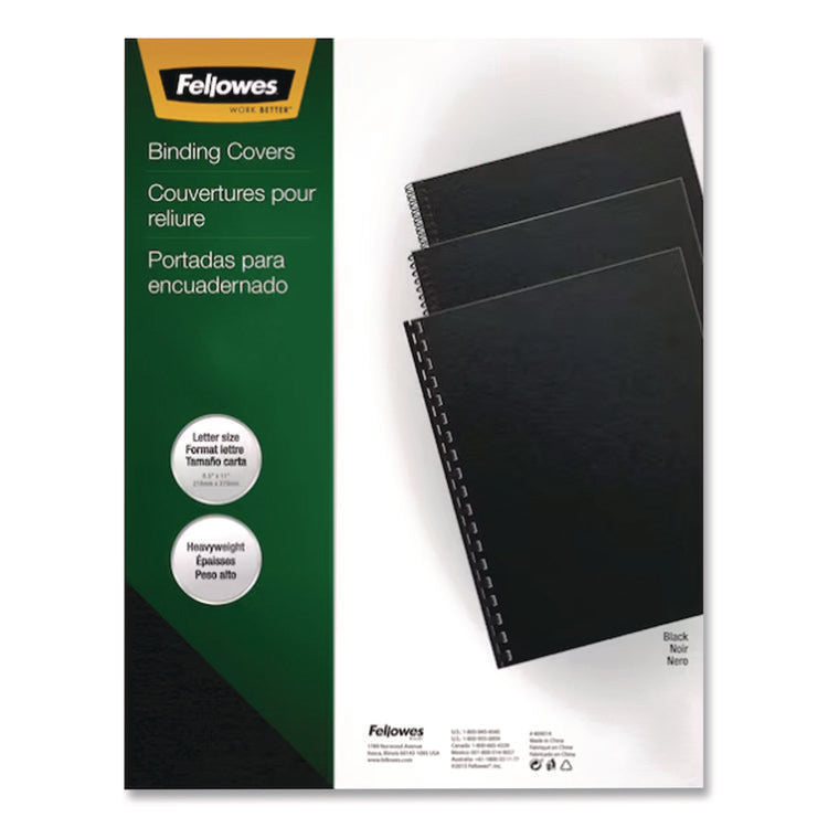 Expressions Linen Texture Presentation Covers for Binding Systems, Black, 11 x 8.5, Unpunched, 200/Pack