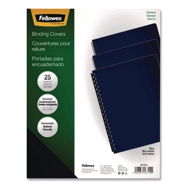 Futura Oversize Presentation Covers, Punched, 11.25 x 8.75, Navy, 25/Pack
