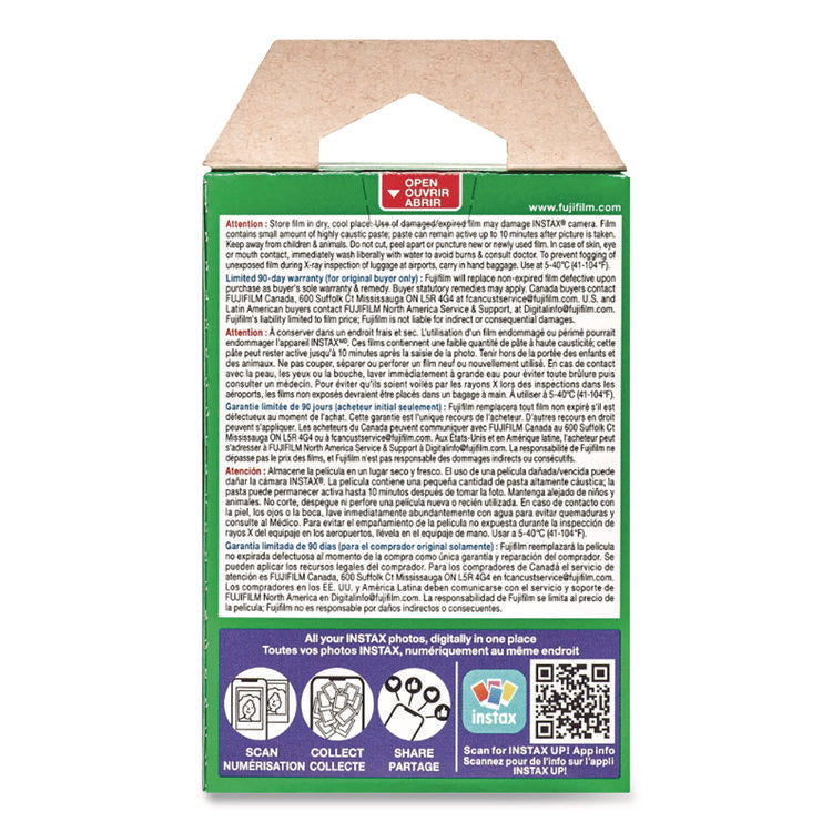 Instax Mini Rainbow Instant Film, 800 Asa, Color, 10 Sheets