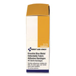 Blue Metal Detectable Fabric Adhesive Bandages, Four-Wing Knuckle, 1.5 X 3, 40/box