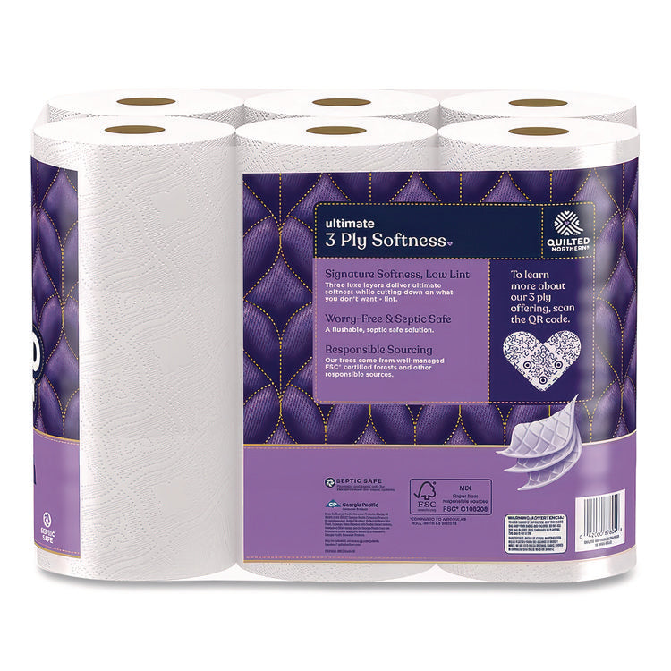Ultra Plush Bathroom Tissue, Mega Rolls, Septic Safe, 3-Ply, White, 284 Sheets/Roll, 18 Rolls/Carton