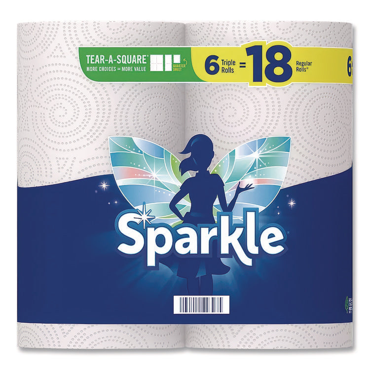 Pick-A-Size Perforated Kitchen Triple Roll Towels with Thirst Pockets, 2-Ply, 11 x 6, White, 165 Sheets/Roll, 6 Rolls/Pack