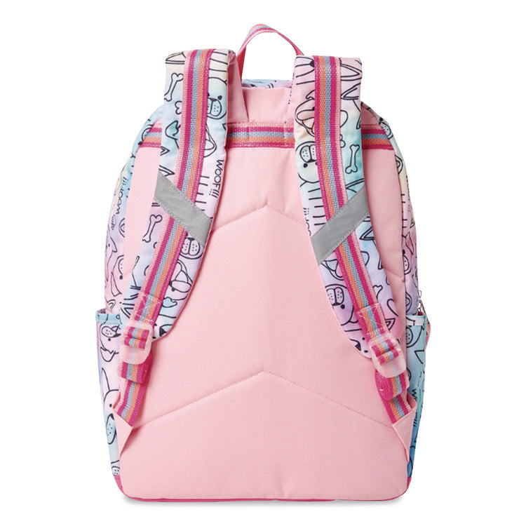 Adorable Dogs Life Backpack, 12" x 5" x 16", Tie-Dye Pink/Blue