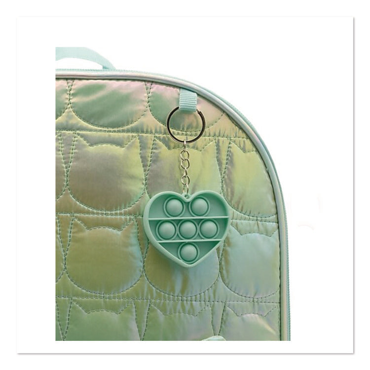 Iridescent Cat Backpack, 12" x 5" x 16", Iridescent Aqua