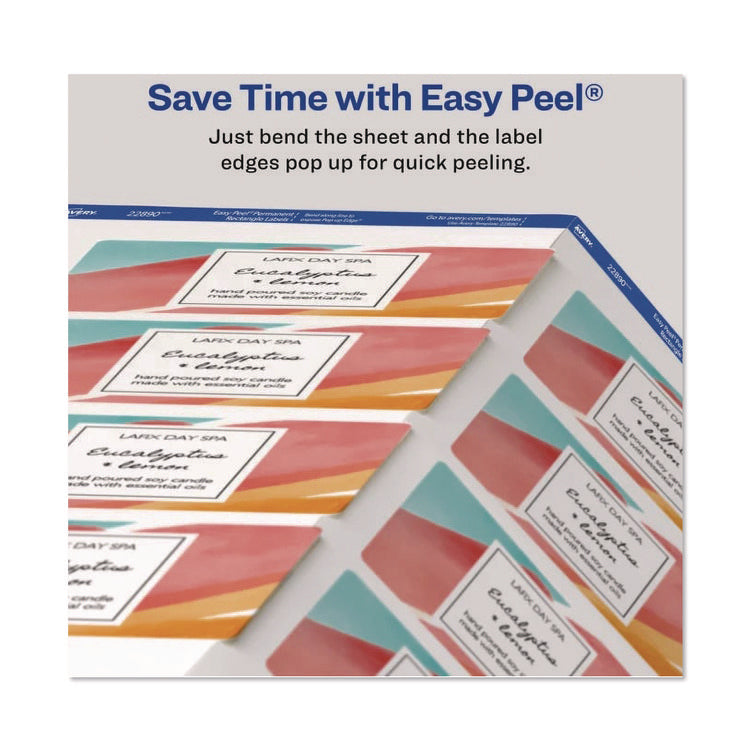 Sure Feed Glossy Labels, 2 x 3, White, 8 Labels/Sheet, 10 Sheets Pack