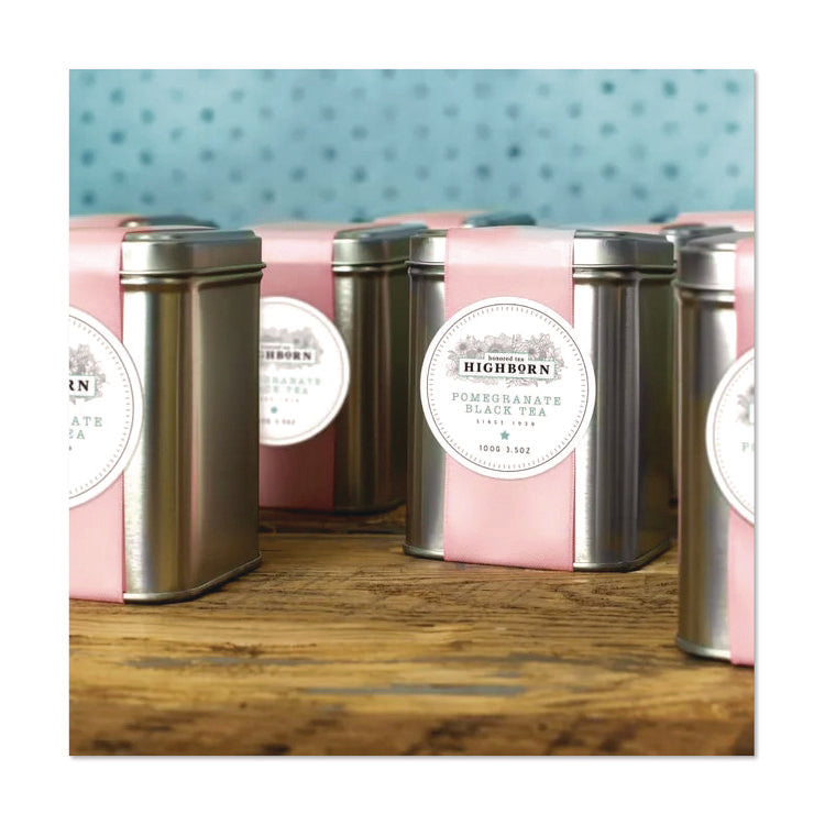 Sure Feed Glossy Labels, 3" dia, White, 8 Labels/Sheet, 10 Sheets Pack