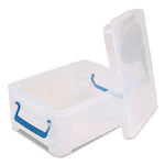 Super Stacker Lift-Off Lid Storage Tote, 14.25 x 10.3 x 6.5, Transparent/Blue